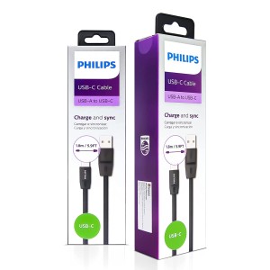 کابل تبدیل USB به Type-C فیلیپس مدل DLC2529 طول 1.8 متر